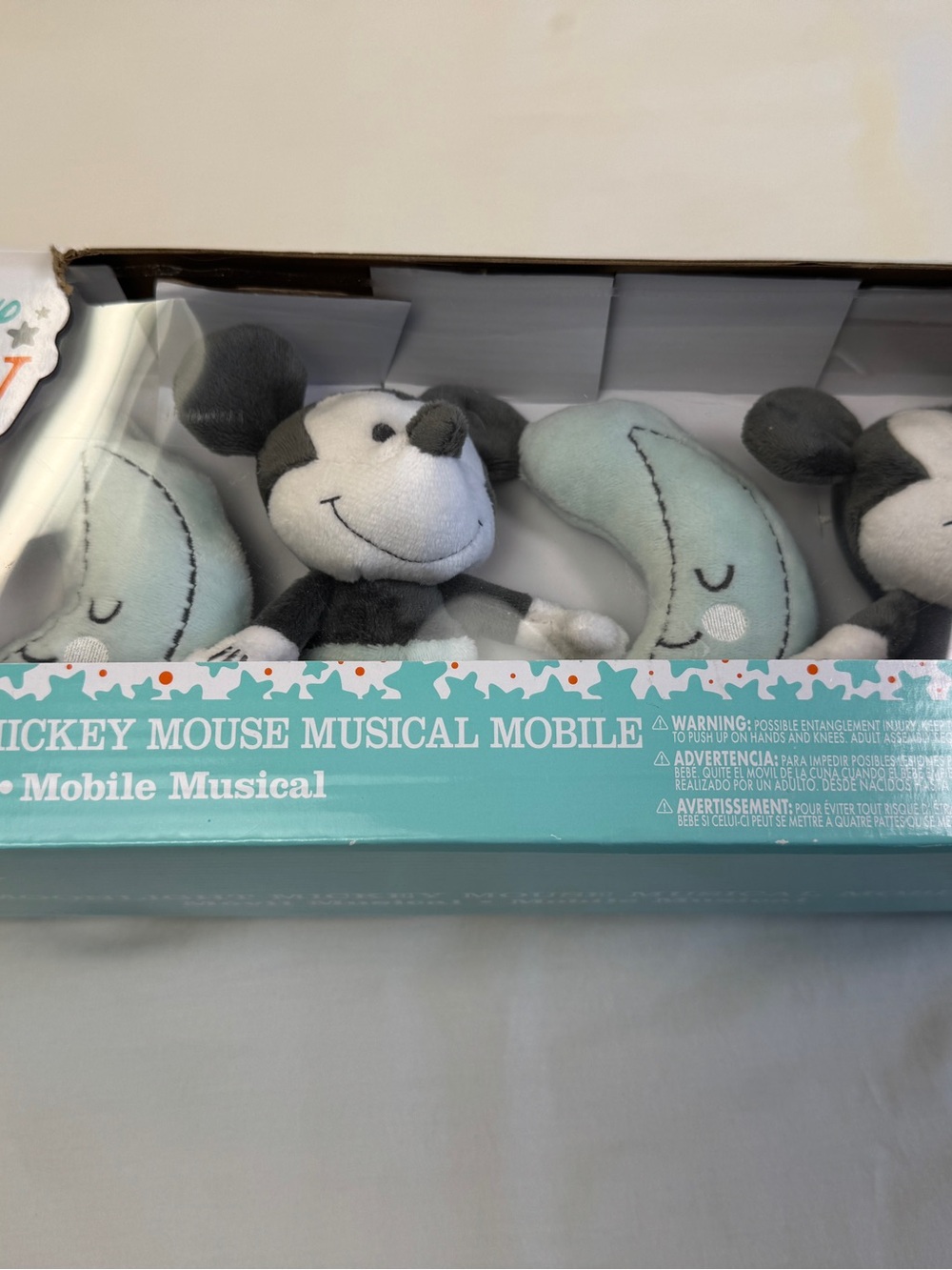  Disney Baby Moonlight Mickey Mouse Musical Crib Mobile Lambs & Ivy Gray Mint